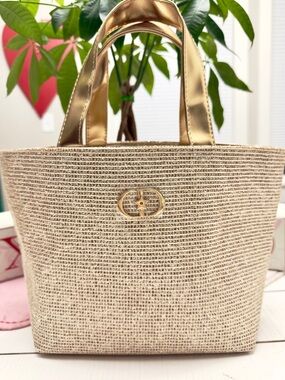 LAST 1- Dior Beauty Exclusive Gold Tote Bag